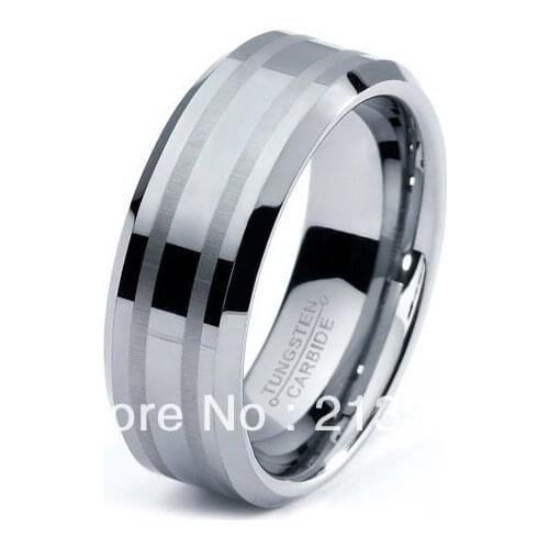 FREE SHIPPING!USA WHOLESALES CHEAP PRICE BRAZIL RUSSIA CANADA UK HOT SELLING 8MM SILVER LASER LINES BRIDALTUNGSTEN WEDDING RING
