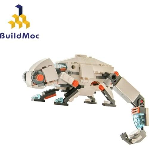 Buildmoc Creator Expert Movable Chameleon Mechanical Climbing Discoloration Dragon Building Blocks Ideas Animal Model Toys Gifts