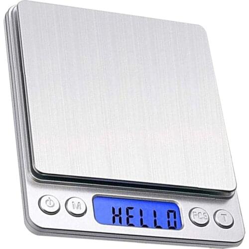 Household electronic scale I2000 kitchen scale battery-powered scale stainless steel pocket jewelry scale backlight function
