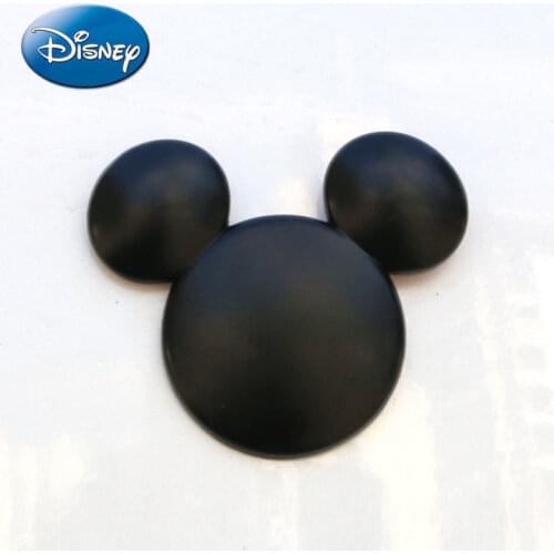 Disney Cartoon Mickey Car Logo Minnie Decorative Sticker Mouse Metal Car Personality Car Sticker 3D Three-dimensional Creative