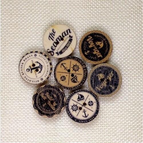 15pcs Wooden Buttons 20/25mm Classic Retro Round Piece Wood Chip Clothing Decoration Sewing DIY handmade