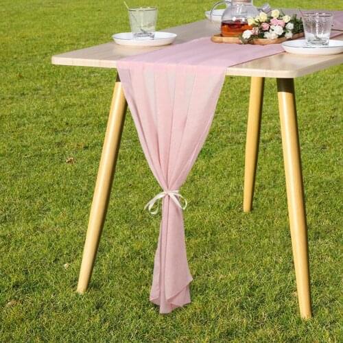 Long Chiffon Table Runner for American Style Wedding Party Decoration Bouquets Bridal Home Table Arches Cake Table Decoration