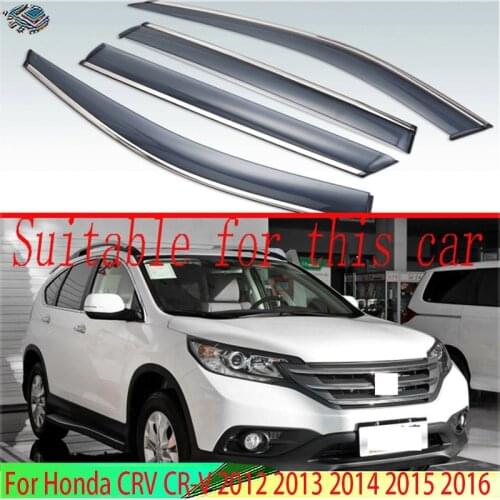 For Honda CRV CR-V 2012 2013 2014 2015 2016 Car Side Windows Wind Deflectors Windshield Tinted Sun Visors Accessories 4PCS