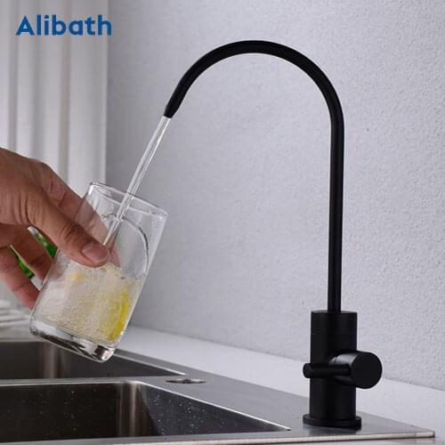 Kitchen Water Filter Faucet Matte Black 1/4 Inch Connect Hose Reverse Osmosis Filters Parts Purifier Direct Drinking Tap