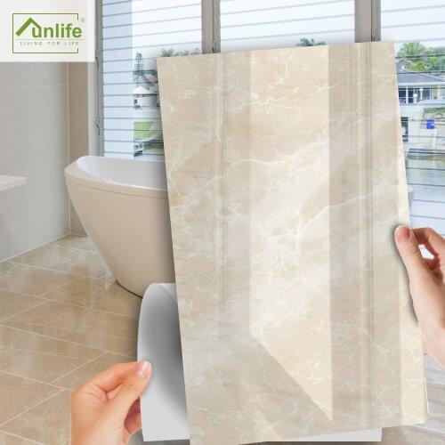 Funlife[R] NOUVELLE MAISON SERIES[TM] 30x60cm Light Cream Marble Waterproof PVC Floor Sticker For Tile Kitchen Bathroom Decor