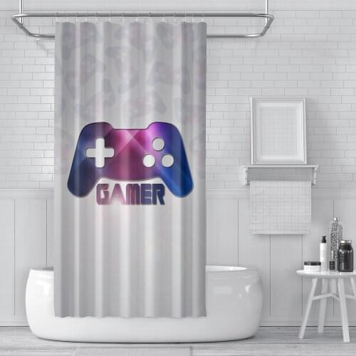 Gamepad Shower Curtains Modern Style Cartoon 3D Curtains Bath Curtain Polyester Waterproof Bathroom Curtain