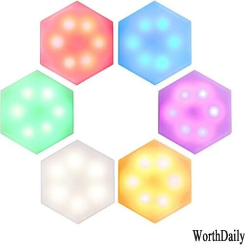 Infrared Remote Control Night Light 6pcs DIY Battery Cabinet Wall Lamp Creative Novelty Product Adjustable Brightness LED Light