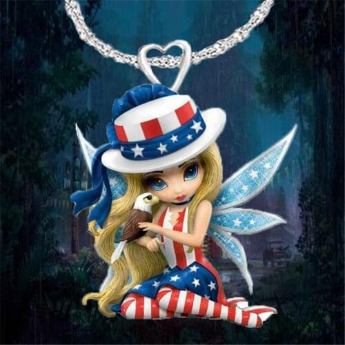 Exquisite Angel Princess Pendant Necklace Resin Fairy Jewelry Jewelry Gift Cute Princess Pendant Angel Necklace