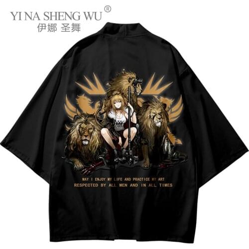 Japanese Men Yukata Kimono Cardigan Men Fashion Asian Sun Protection Shirt Coat Anime Printing Japan Beach Casual Summer Clothes