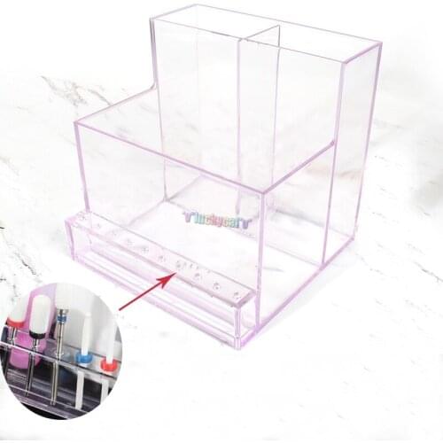 10 Holes Nail Drill Bits storage box Display Acrylic Nail Polishing Machine Display Box Nail Drill Organizer Manicure Tools Box
