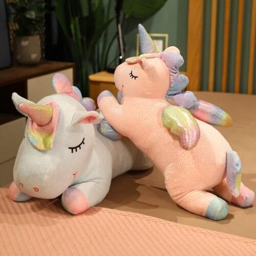 Creative Plush Toys Large Lying Unicorn Doll Comfortable Pillow ChildrenS Gift Kawaii Decompression Peluche For Girl Birthday