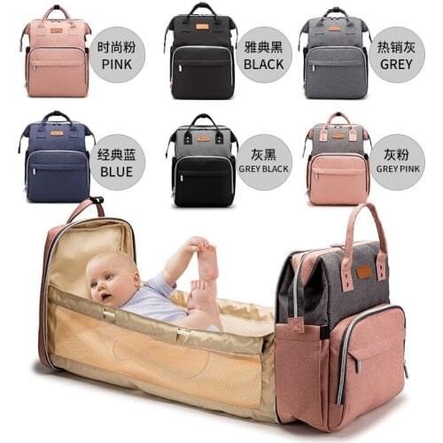 Cross Border Hot Sales Upgraded Folding Mummy Bag Multi-functional Fashion Mummy Bag Folding Bed Package MOTHERS Bag USB