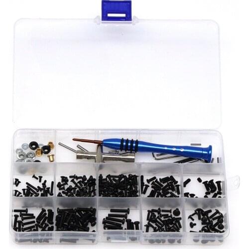 M2 M2.5 M3 Screws Fastener Kit Flange sleeve Hex Wrench Swing Arm Pin Screw For WLtoys 144001 1/14 RC Car Full Set Screws Repair