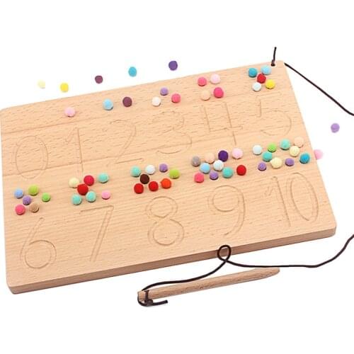 Montessori Materials Digitals 0-10 Numbers & Shapes Writing Board Pen Board Toys for Student Handwriting Teaching Aids Training
