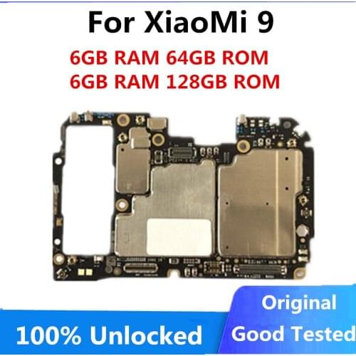 For Xiaomi 9 MI9 M9 Motherboard 64gb 128gb Logic Board Mainboard Full Chips Android System 100% Tested Original Unlocked