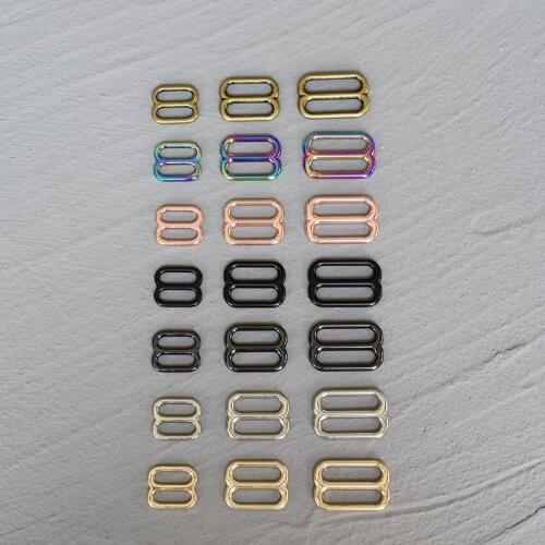 100 Pcs 15mm/20mm/25mm Metal Accessories DIY Shoulder Leather Bag Strap Belt Web Rectangle Adjust Pin Buckle Slider Loop
