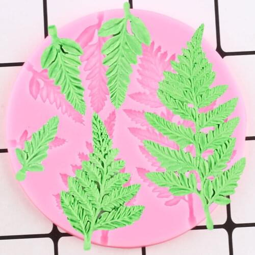 Mimosa Leaves Cake Border Silicone Mold DIY Leaf Fondant Cake Decorating Tools Candy Resin Clay Chocolate Gumpaste Moulds