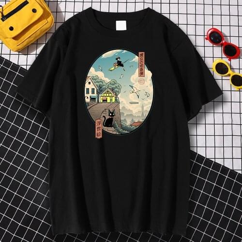 Crewneck Brand Men Tees Shirts Spring Summer T-Shirts Kikis Delivery Service Printing Clothing Short Sleeve Soft T Shirt Mens