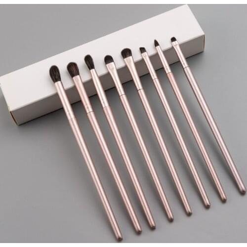 ANMOR 8Pcs Eye Make Up Brush Set Synthetic Hair Wood Handle Blending Eyeshadow Eyebrow Eyeliner Makeup Brushes Kit