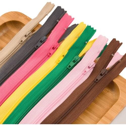 10 Pieces of 20cm Nylon Zipper Rolls with Automatic Locking Zipper Sliders-supplies for Tailoring Handicraft Accessories