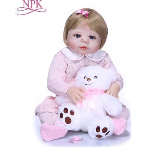 NPK Full Body Silicone Vinyl Adorable Lifelike Toddler Baby Bonecas Girl Kid Bebes Reborn Dolls Bebes Reborn Alive Doll Girl Toy