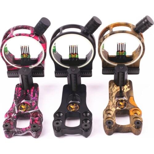 Good quality Hunting Adjustable Compound Bow Sight 5 Pin with Light Optic Archery TP1550