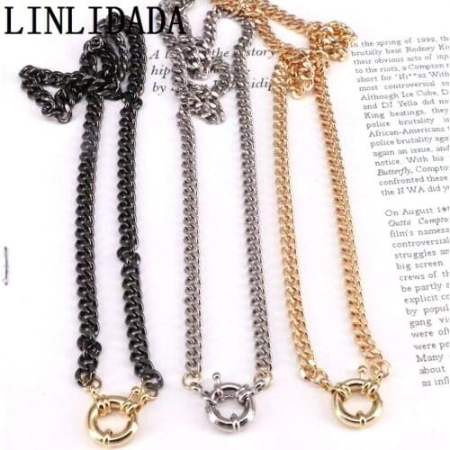 5Pcs Trendy Jewelry Mix Color Plated Chunky Curb Chain Choker Necklace Women Cuban Link Necklace 2021 New