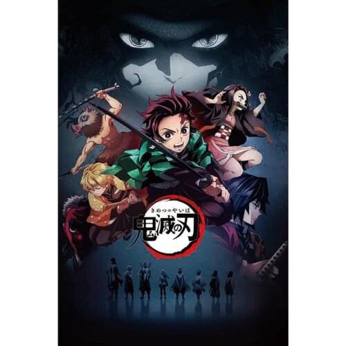 Japanese Anime Demon Slayer: Kimetsu no Yaiba Kamado Tanjirou Kamado Nezuko Wall Scroll Poster Wall Hanging Poster Home Decor