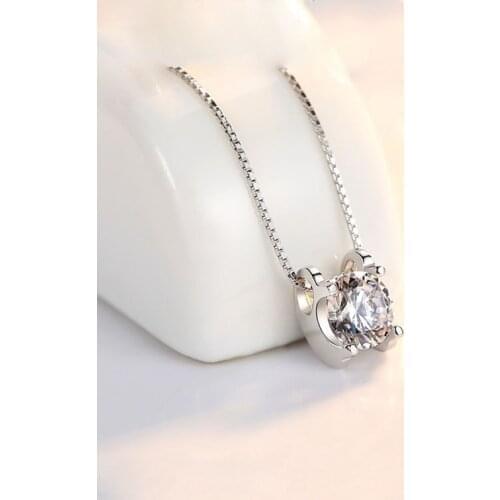 Gift 3D Simple Small Inlay Zircon geometric pendant Necklace Inlaid Mini Crystal Angel Eye love Necklace Lucky Ladies Jewelry