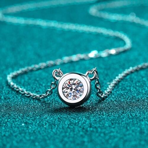 UMQ 925 Silver Pass Diamond Test 0.5-1 ct Moissanite Cute Minnie Pendant Necklace Excellent Cut D Color Moissanite Chain