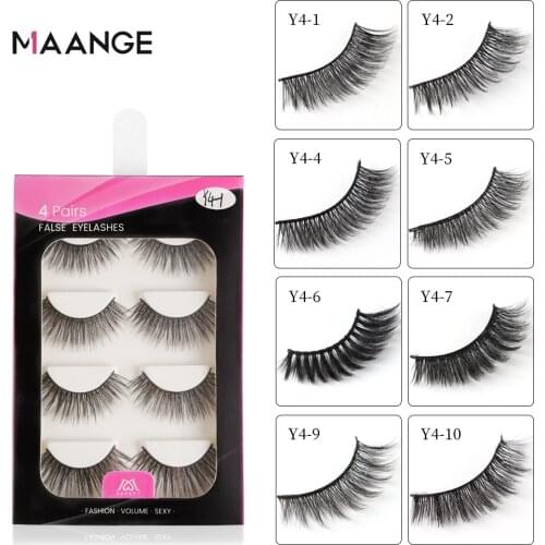 MAANGE 3/4/5Pairs 3D Mink Lashes Natural False Eyelashes Lashes Wispy Makeup Beauty Dramatic Volume Fake Lashes Extension Tools