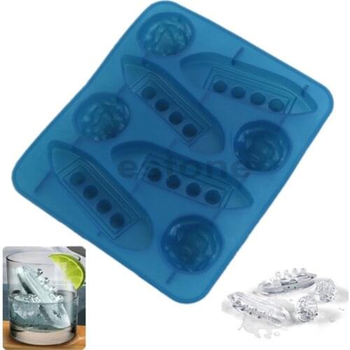 Silicone Ice Cube Trays Carving Mold Mould Maker Titanic Shaped For Party Drinks