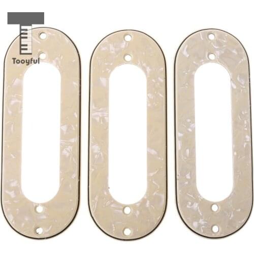 Tooyful 3PCS Guitar Pickups Frames Mounting Metal Rings for ST Electric Guitar Replacement Beige