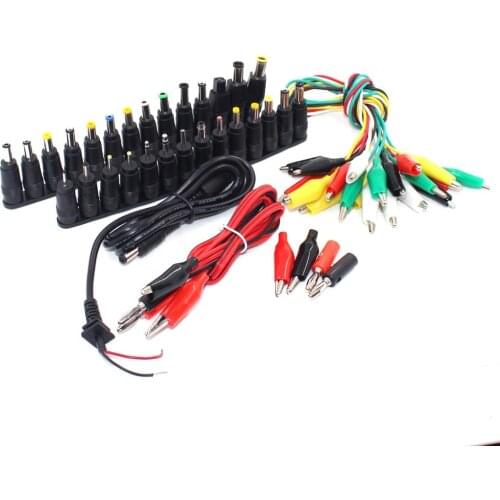 Universal AC DC Jack Charger Connector Plug for Laptop /Notebook AC DC Power Adapter with Cable 1 Set /38pcs