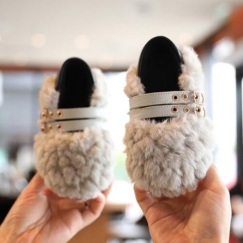 Pacthwork Kids Cotton Boots Shoe Winter Solid Color Baby Girl Shoes Toddler Sneakers Soft Bottom Casual Boy Loafers Size 21- 30