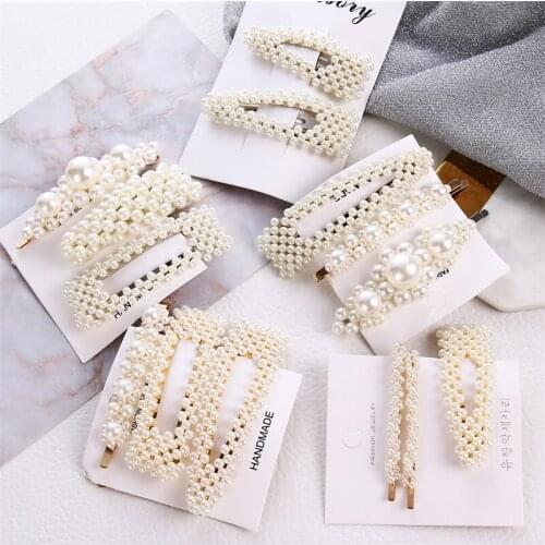 VKME 1Set Hair accessories Women Girls Hairpin 2020 New Fashion Simulated-pearl Headdress Jewelry