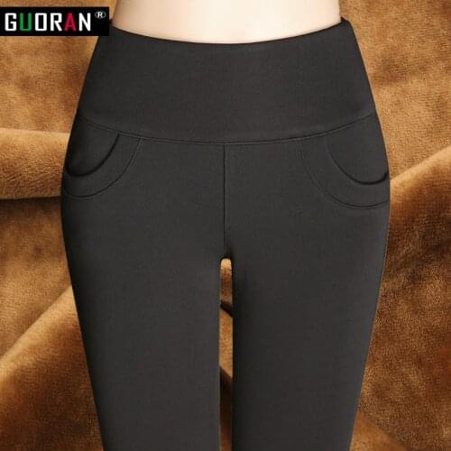 High quality stretch women pants capris skinny high waist cotton velvet warm thicken womens pencil pants office work trousers