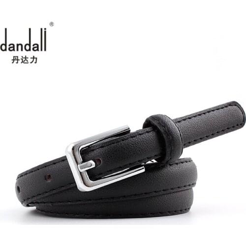 Dandali 2019 Belts for Women Hot Fashion Elegant Female Belt Thin Belts Women Faux Leather Metal Pin Buckle Waist Women Belt