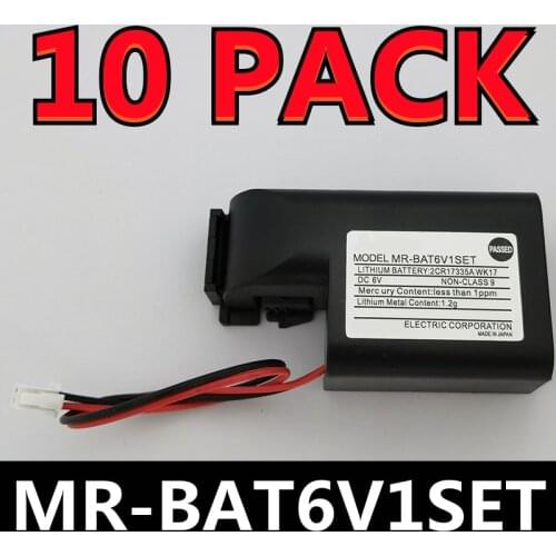 10 PACK Original NEW MR-BAT6V1SET For Mitsubishi Servo MR-J4 6V PLC Lithium Battery With Connectors