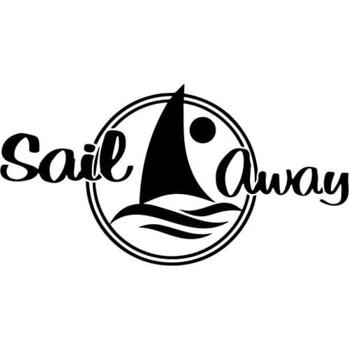 18.1CM*9.8CM Sail Away Sailboat The Whole Body Decoration Vinyl Decals Car Sticker