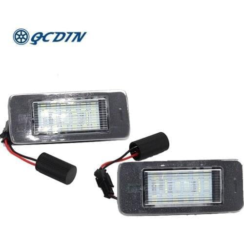 QCDIN 2Pcs Led License Number Plate Lamp For Astra J Estate Zafira C White 12V 6000K External Parts Car Signal Lights