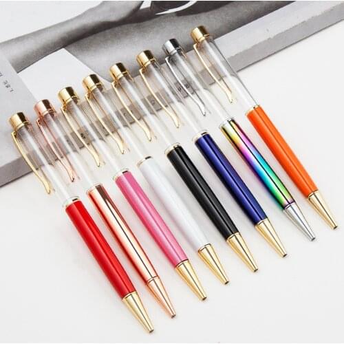 24 Pcs Per Sset DIY Handmade Crystal Pen Japanese DIY Handmade Liquid Ball Pen Metal DIY Pen Diamond Empty Pen Japanese Gift