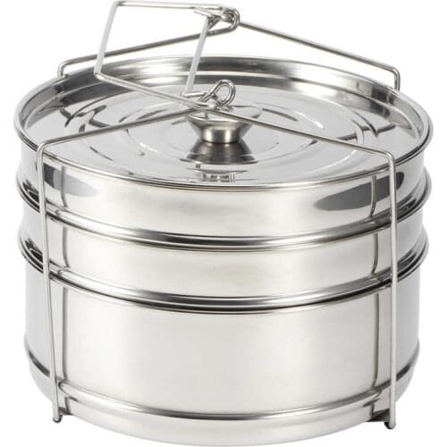 3 Tier Stainless Steel Steamer Cooker Pot Set Cook Food Pressure Pot Accessories Vegetable Snack Basket Set Steamer Basket