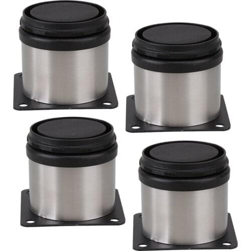 4pcs Stainless Steel 50x50mm Thicken Adjustable Furniture Legs Table Bed Sofa Cabinet feet foot legs With mounting screws