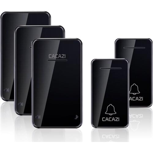 CACAZI Self-powered Waterproof Wireless Doorbell 200M Remote No Battery Required Home Smart LED Light Call Bell 48 Chime