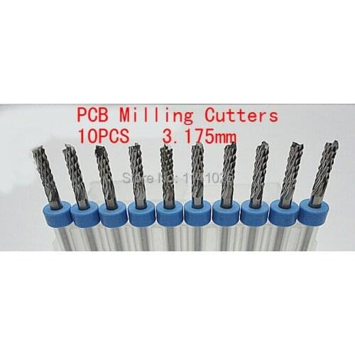 Free shipping Mini Milling cutter bit 10PCS 3.175* 3.175mm Engraving Edge Cutter, CNC Router Bits, Endmill for PCB Machine SZ1.8