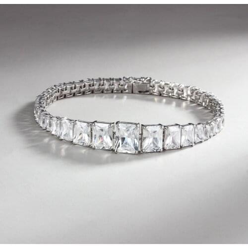 Cubic Zirconia Rhodium Over Sterling Silver Bracelet