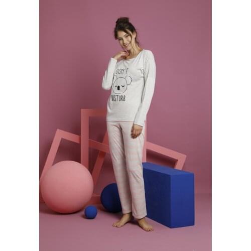 Cathi&White Womans pajama set, sleepwear, %95 cotton, %5 lycra, bear pattern dm60057