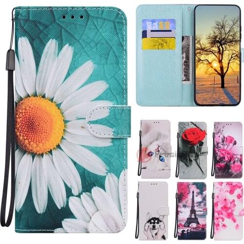 Cartoon Flower Wallet PU Leather Case For Samsung Galaxy A11 M11 A21S A31 A41 A51 A71 M21 M30S M31 M22 M32 M51 M31S A50 Cover
