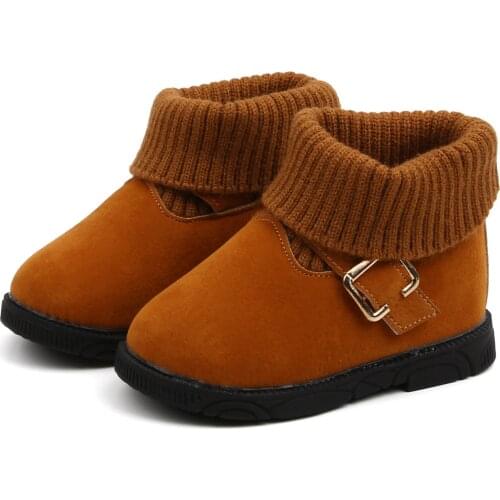 Skoex Childrens Snow Boots Boys And Girls Fashion Casual Ankle Boot Thick Soft Bottom Non-slip Kids Shoes Eu 21-30